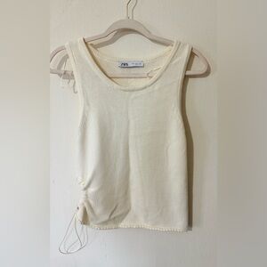 Zara Cream Knit Sweater Sleeveless